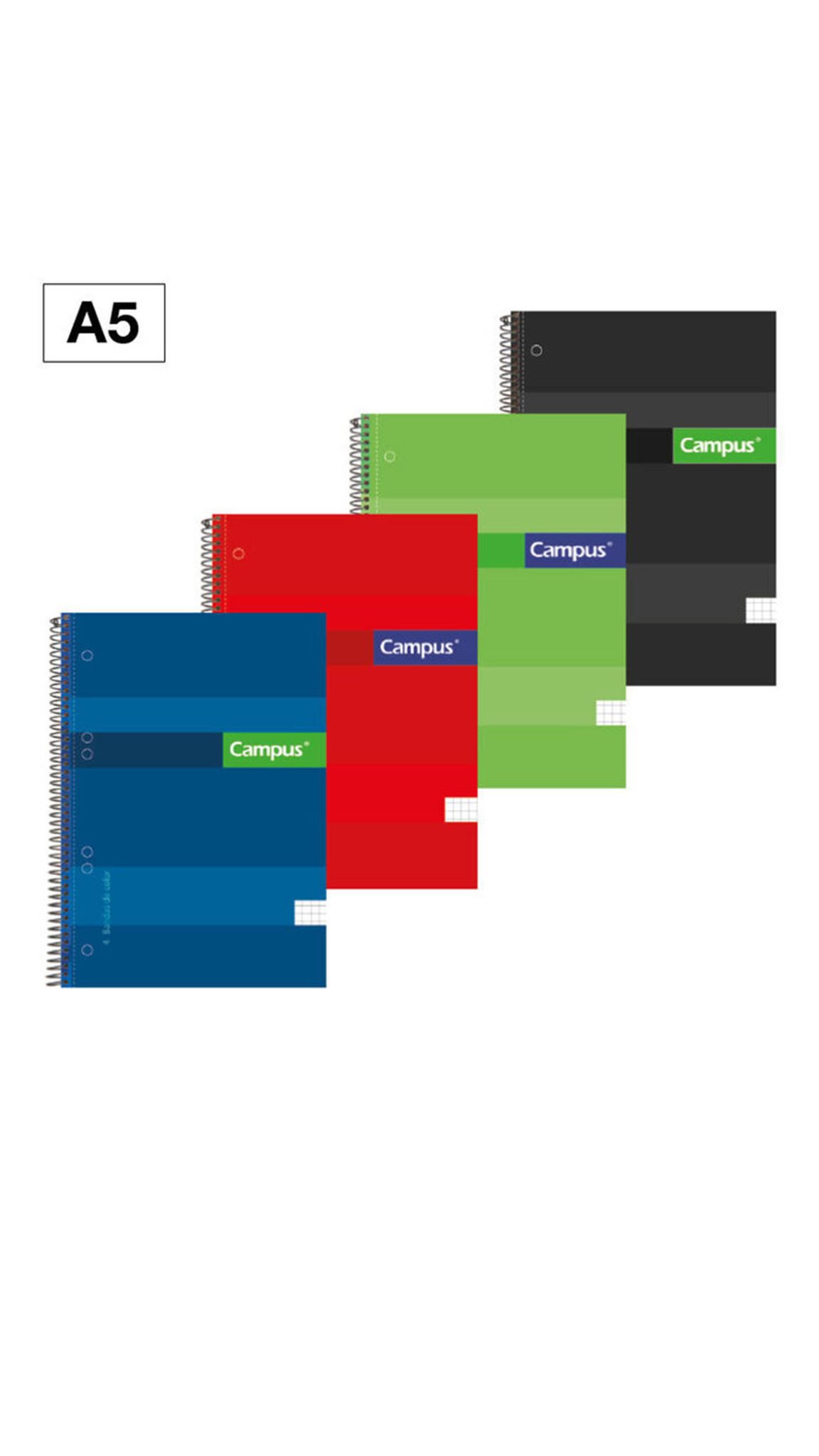 Cuaderno A5 de tapa dura Campus de 160 hojas y 70 g. en colores surtidos-es-img-1